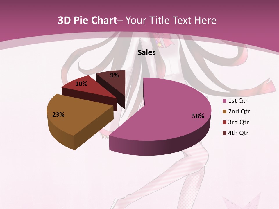 A Girl With Long Hair Is Dancing In A Pink Dress PowerPoint Template