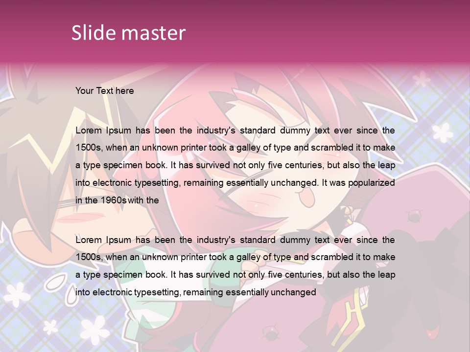 A Couple Of Anime Characters Hugging Each Other PowerPoint Template