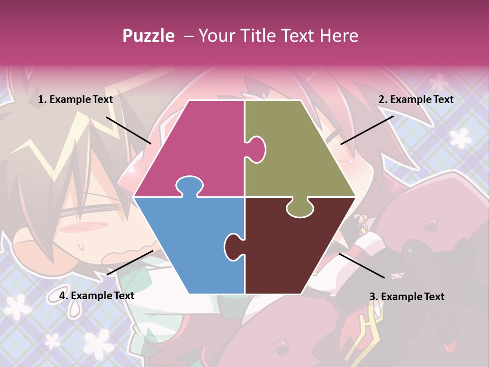 A Couple Of Anime Characters Hugging Each Other PowerPoint Template