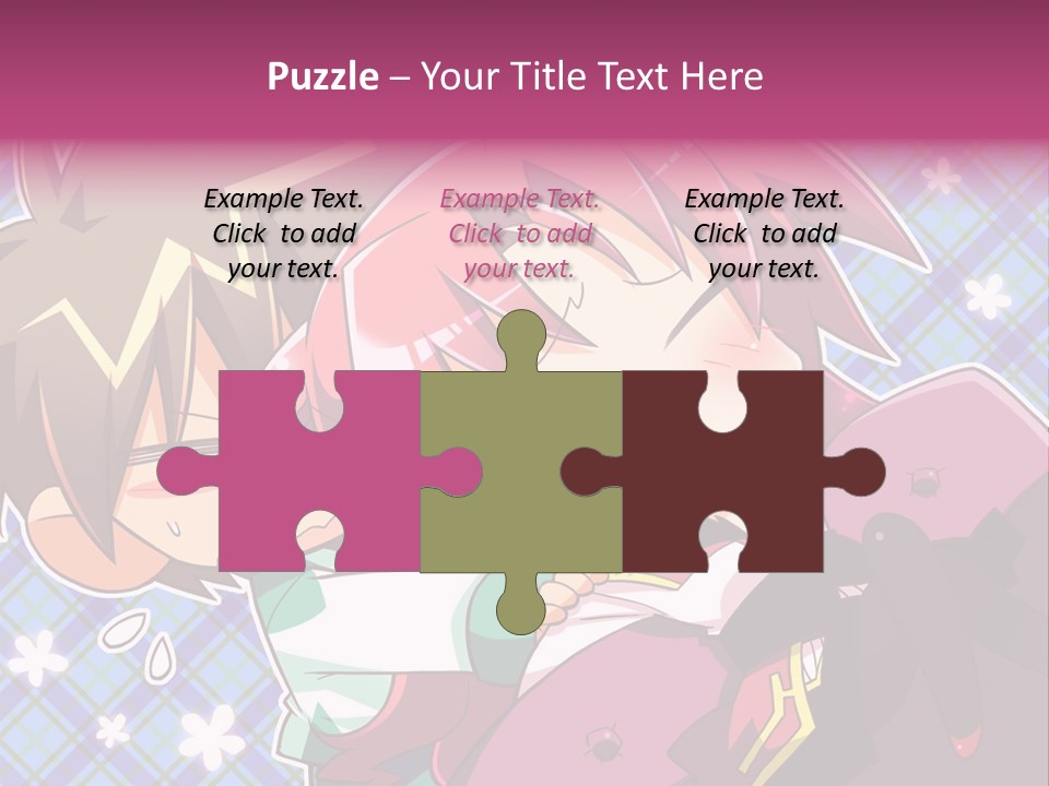 A Couple Of Anime Characters Hugging Each Other PowerPoint Template