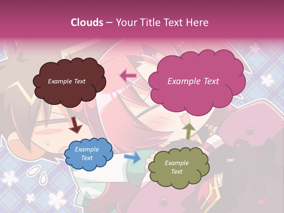A Couple Of Anime Characters Hugging Each Other PowerPoint Template