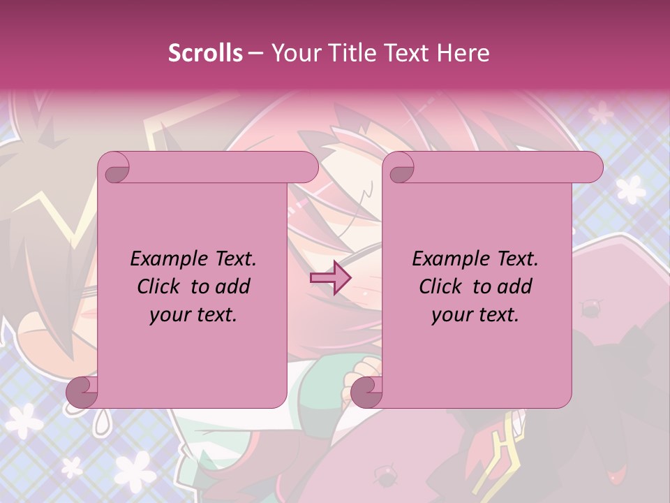 A Couple Of Anime Characters Hugging Each Other PowerPoint Template