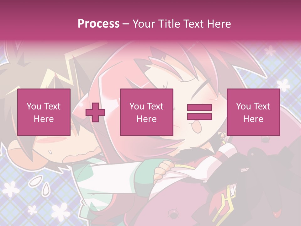 A Couple Of Anime Characters Hugging Each Other PowerPoint Template