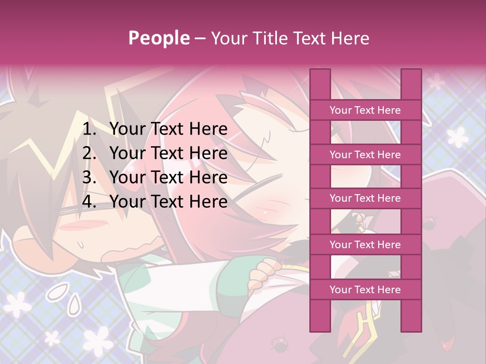A Couple Of Anime Characters Hugging Each Other PowerPoint Template