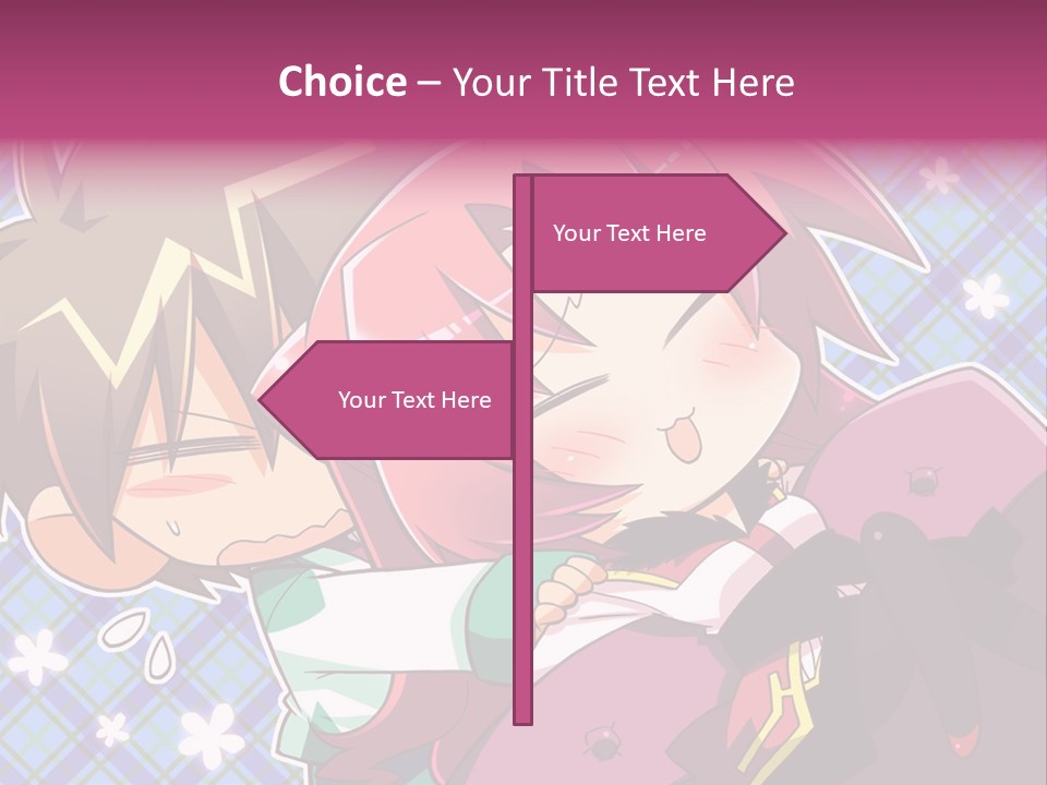 A Couple Of Anime Characters Hugging Each Other PowerPoint Template