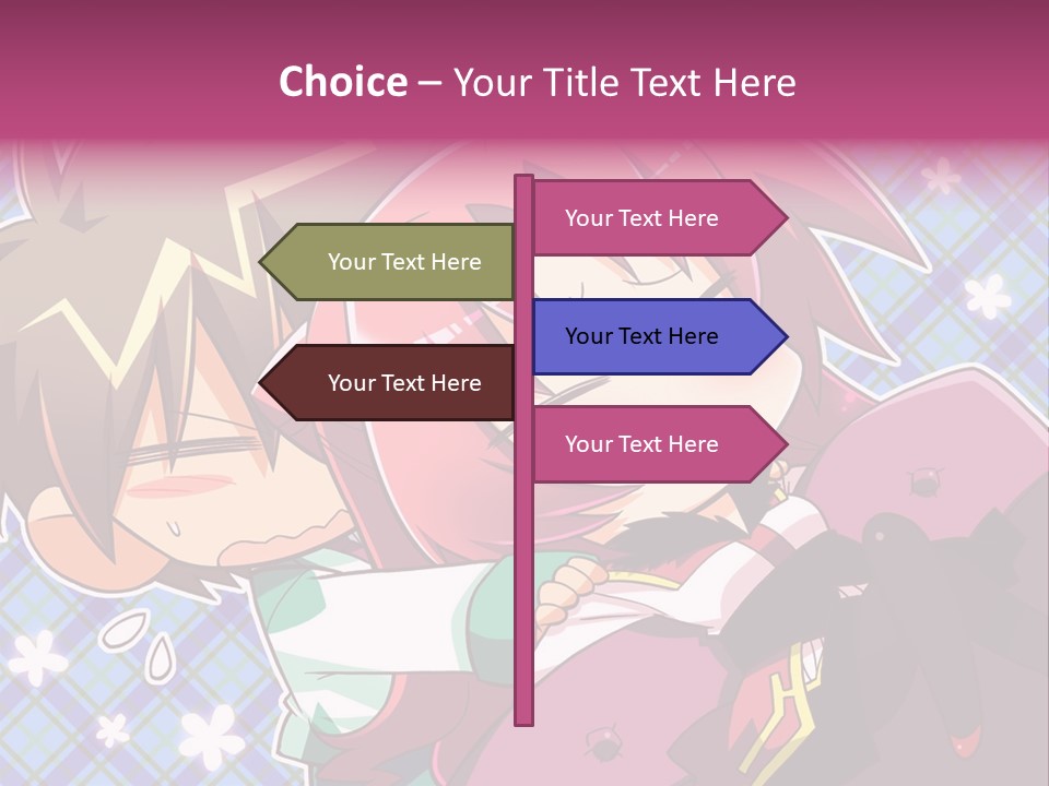 A Couple Of Anime Characters Hugging Each Other PowerPoint Template