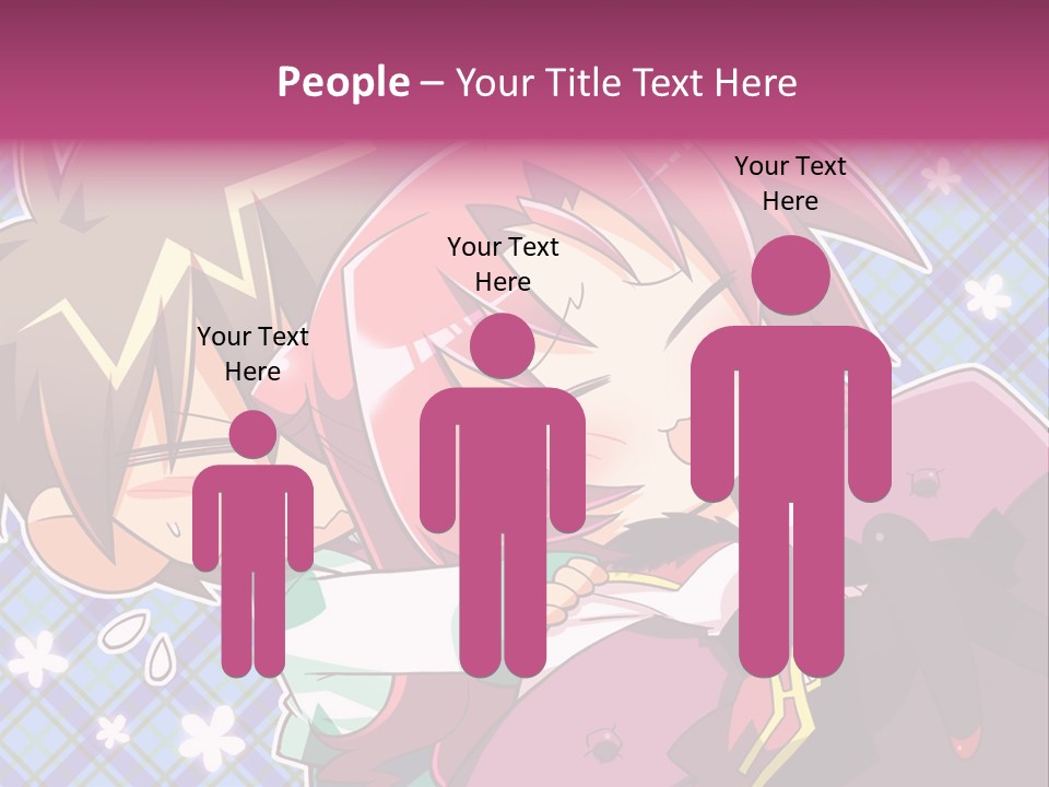 A Couple Of Anime Characters Hugging Each Other PowerPoint Template