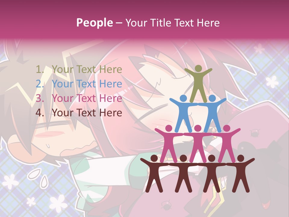 A Couple Of Anime Characters Hugging Each Other PowerPoint Template