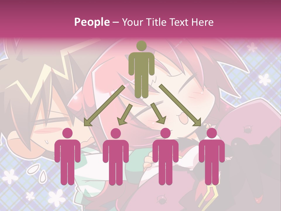 A Couple Of Anime Characters Hugging Each Other PowerPoint Template