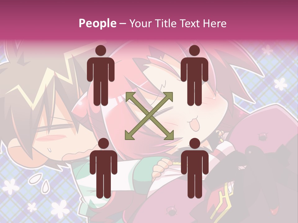A Couple Of Anime Characters Hugging Each Other PowerPoint Template
