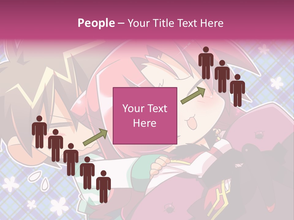 A Couple Of Anime Characters Hugging Each Other PowerPoint Template