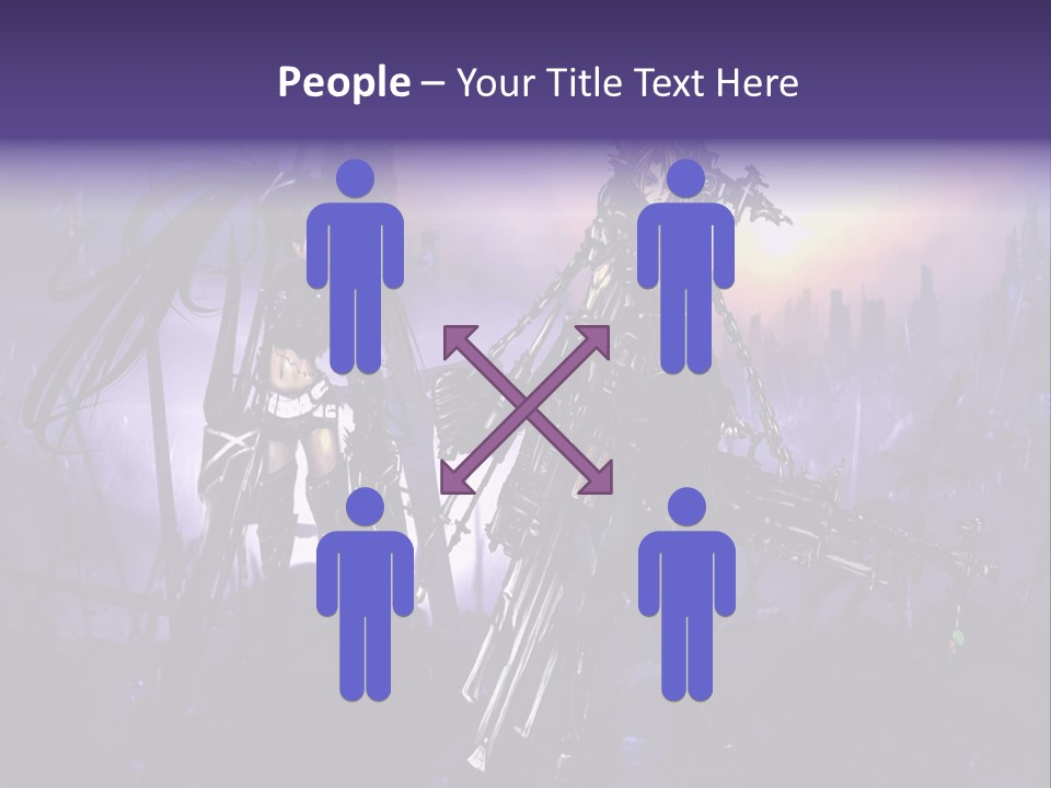 A Couple Of Anime Characters Standing Next To Each Other PowerPoint Template