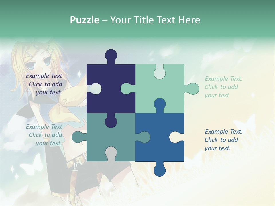 A Girl In A Yellow Shirt And Black Shorts PowerPoint Template