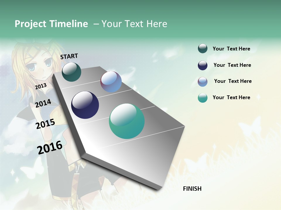 A Girl In A Yellow Shirt And Black Shorts PowerPoint Template