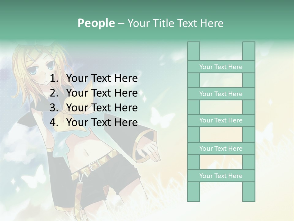 A Girl In A Yellow Shirt And Black Shorts PowerPoint Template