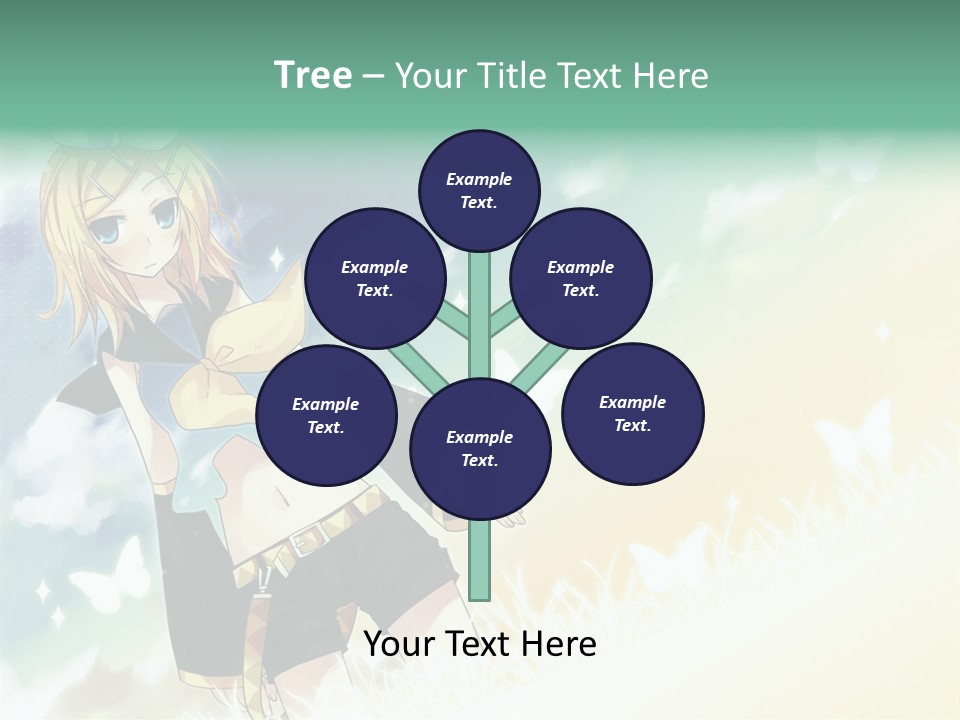 A Girl In A Yellow Shirt And Black Shorts PowerPoint Template