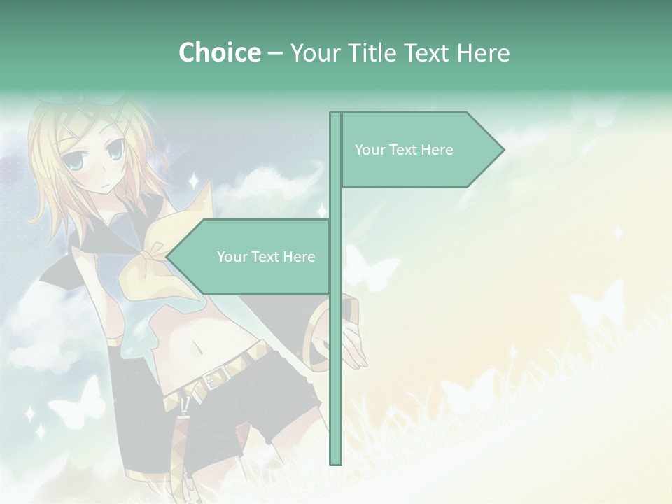 A Girl In A Yellow Shirt And Black Shorts PowerPoint Template