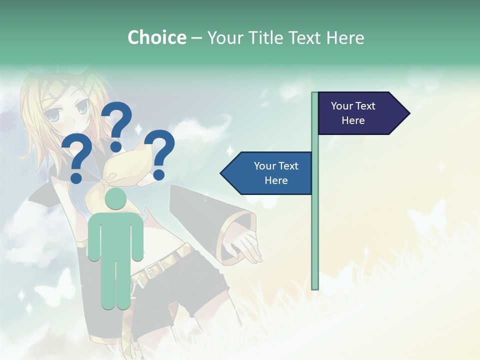 A Girl In A Yellow Shirt And Black Shorts PowerPoint Template