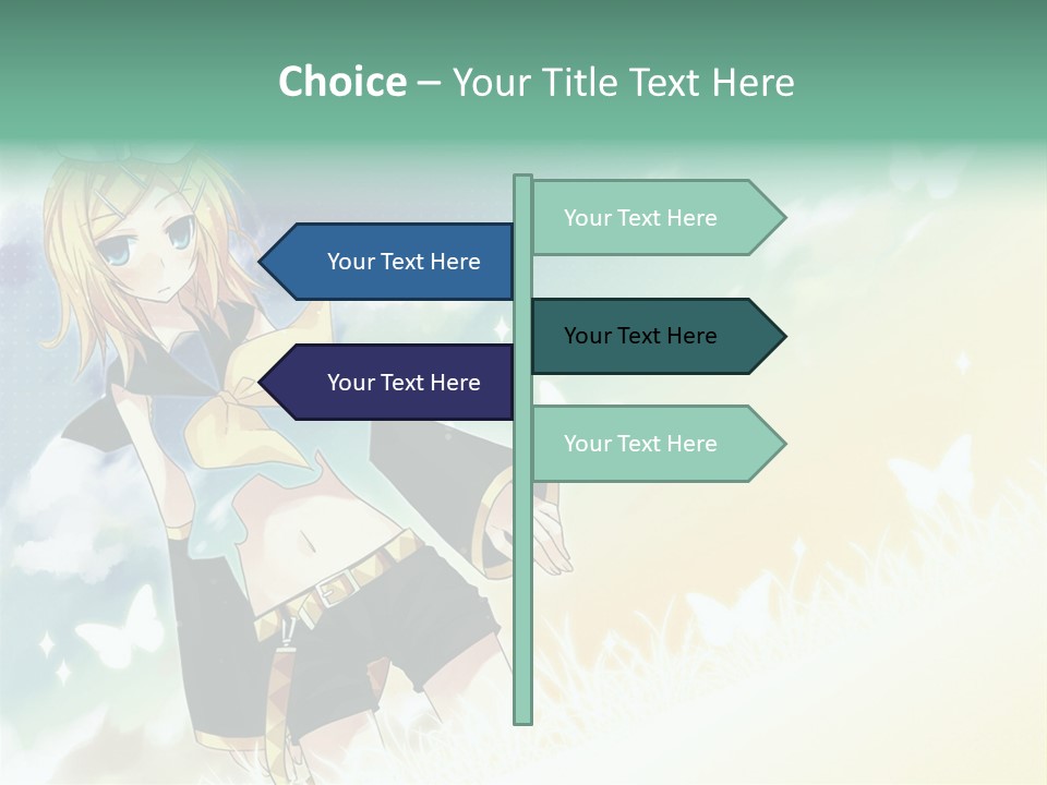 A Girl In A Yellow Shirt And Black Shorts PowerPoint Template