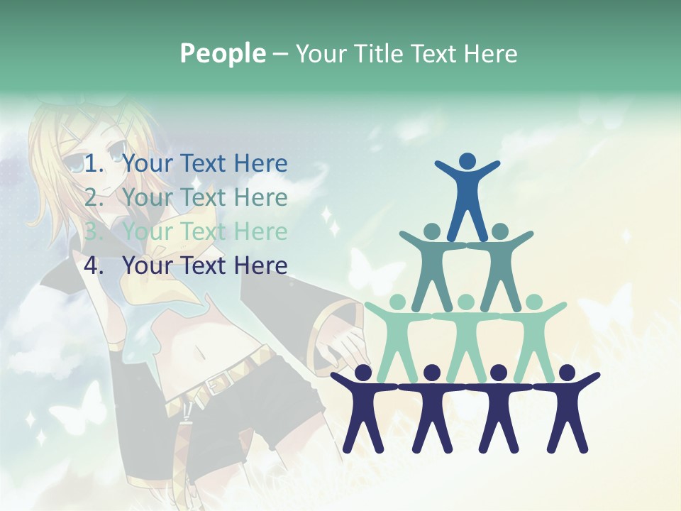 A Girl In A Yellow Shirt And Black Shorts PowerPoint Template