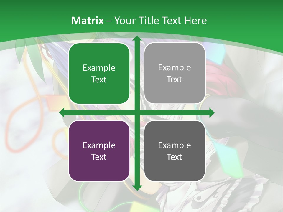 A Woman With Purple Hair And A Green Background PowerPoint Template