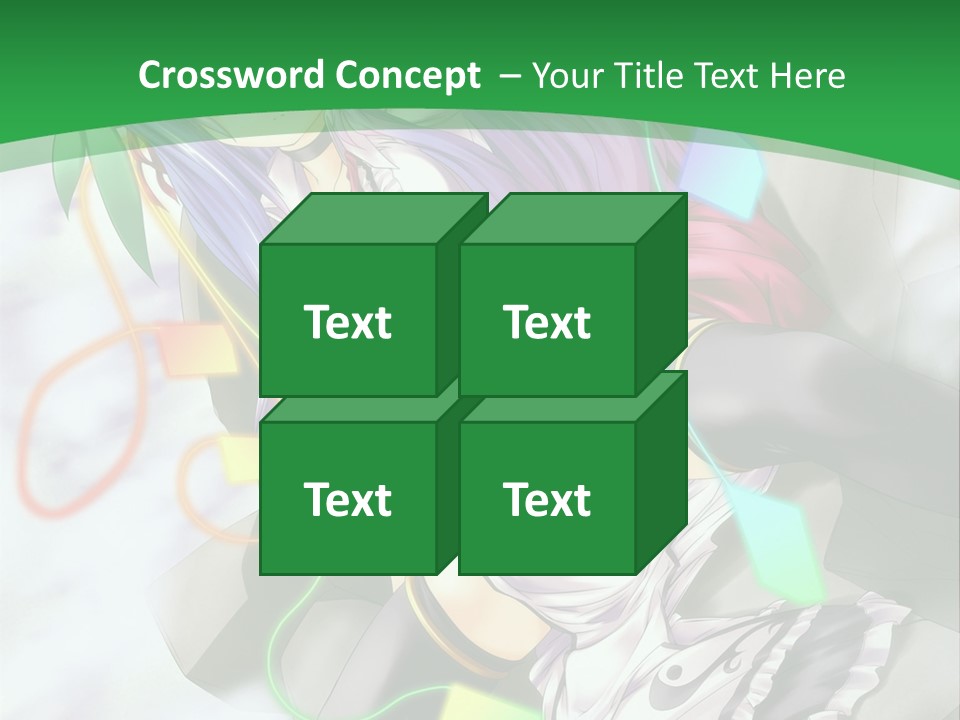 A Woman With Purple Hair And A Green Background PowerPoint Template