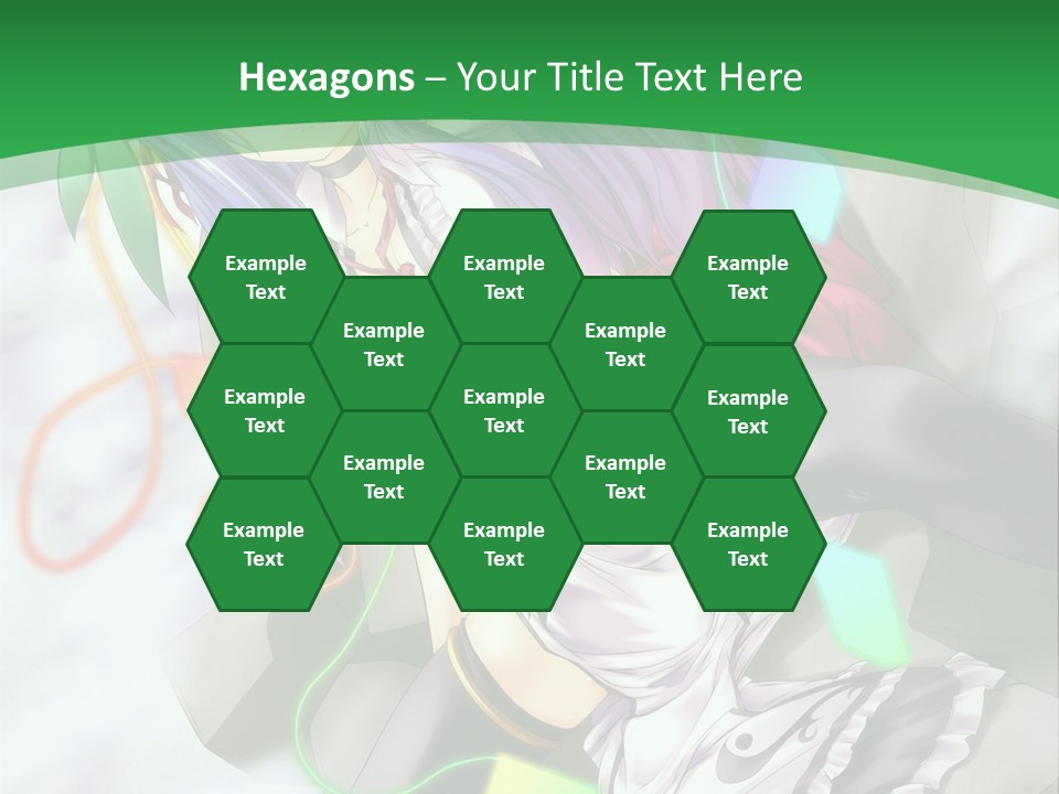 A Woman With Purple Hair And A Green Background PowerPoint Template