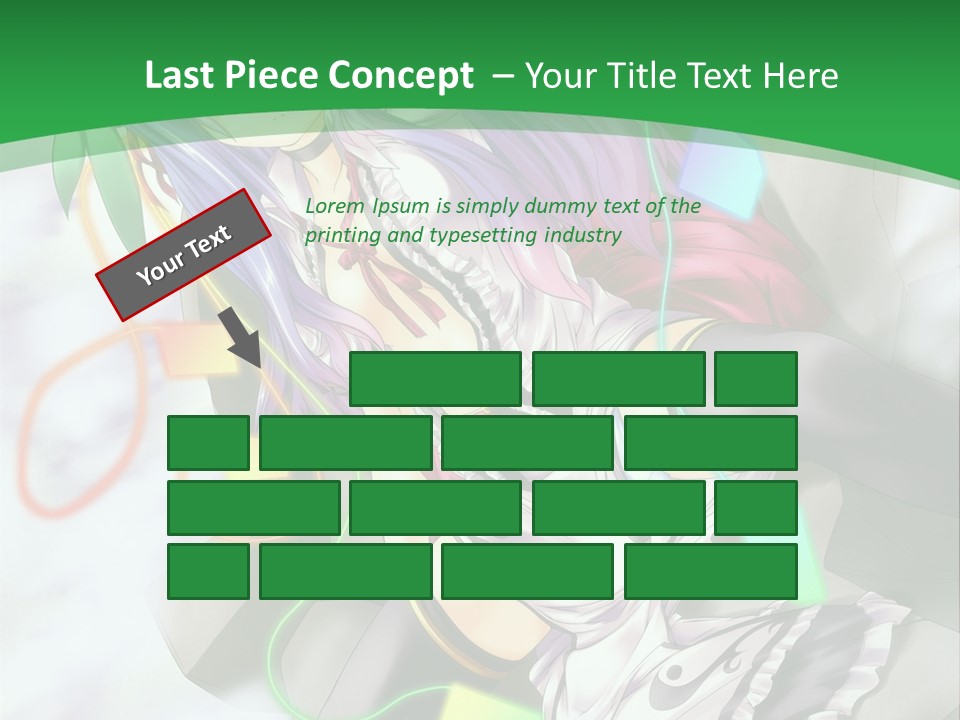 A Woman With Purple Hair And A Green Background PowerPoint Template