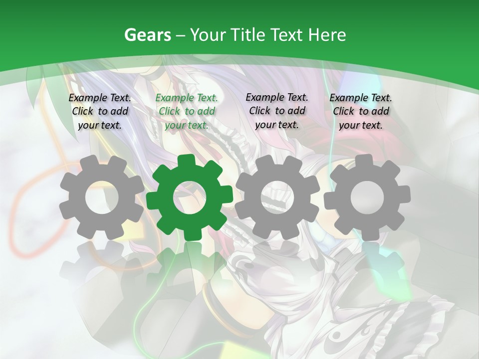 A Woman With Purple Hair And A Green Background PowerPoint Template