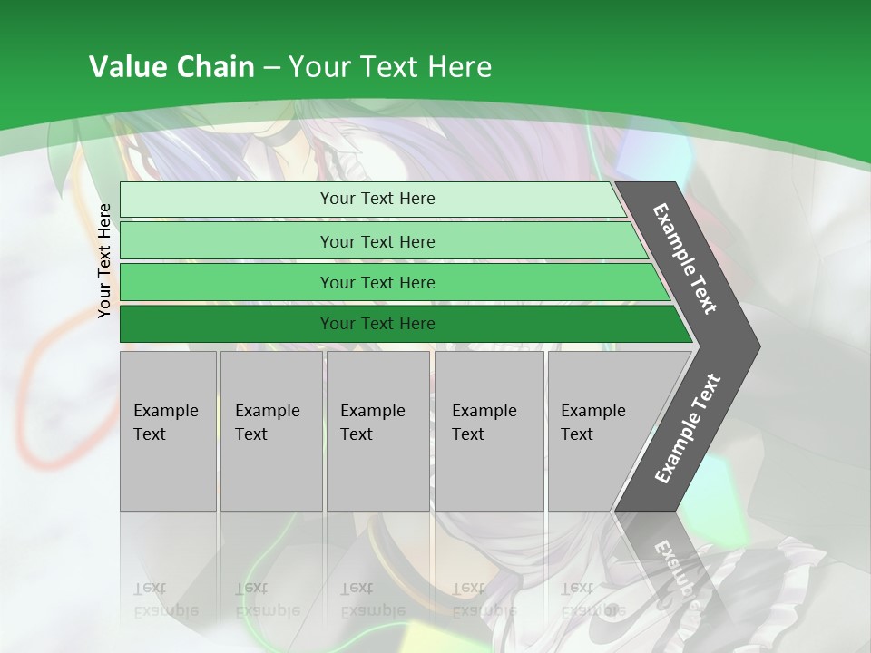 A Woman With Purple Hair And A Green Background PowerPoint Template