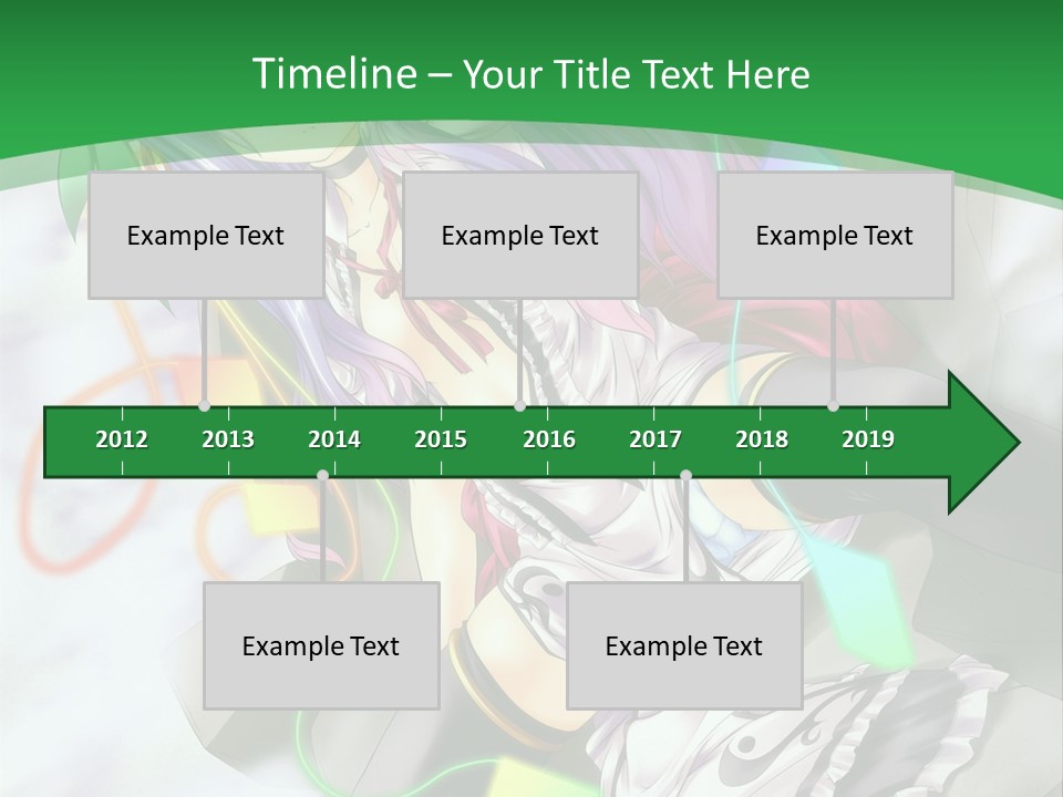 A Woman With Purple Hair And A Green Background PowerPoint Template