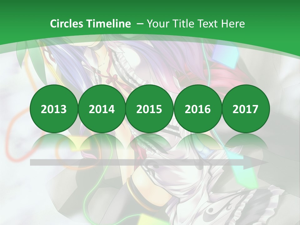 A Woman With Purple Hair And A Green Background PowerPoint Template