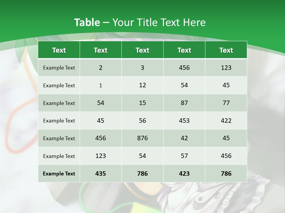 A Woman With Purple Hair And A Green Background PowerPoint Template