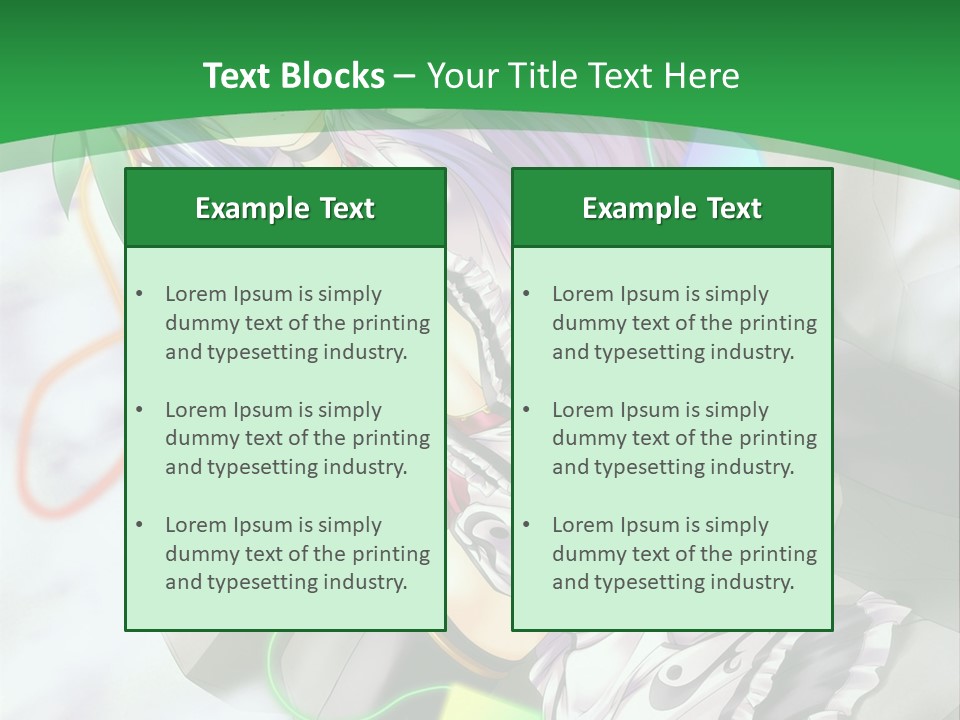 A Woman With Purple Hair And A Green Background PowerPoint Template