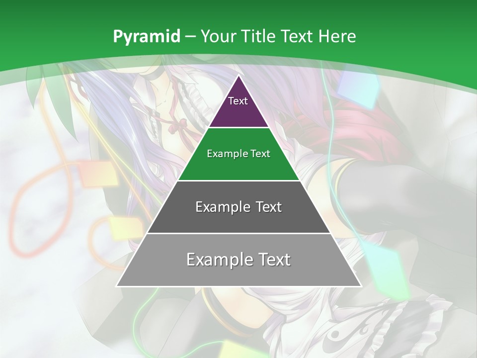 A Woman With Purple Hair And A Green Background PowerPoint Template