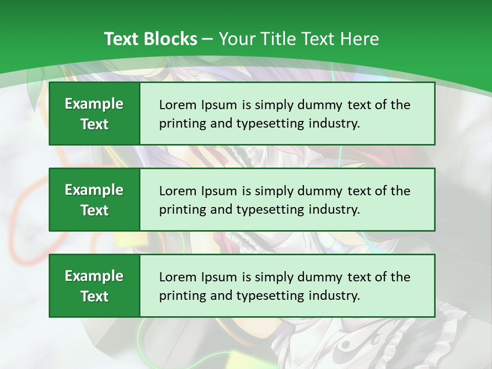 A Woman With Purple Hair And A Green Background PowerPoint Template