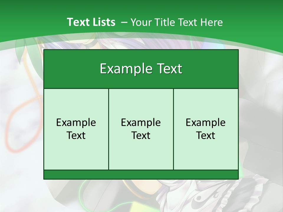 A Woman With Purple Hair And A Green Background PowerPoint Template