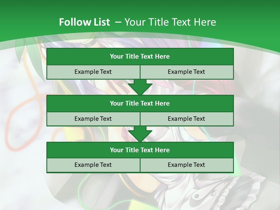 A Woman With Purple Hair And A Green Background PowerPoint Template