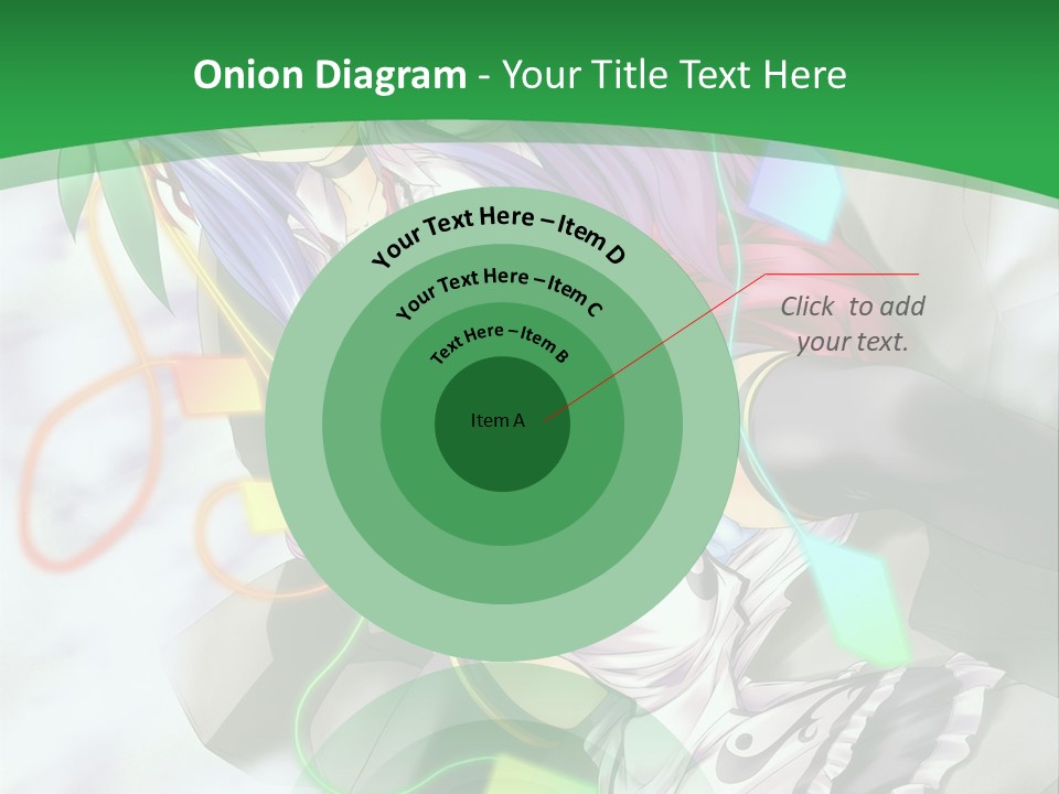 A Woman With Purple Hair And A Green Background PowerPoint Template