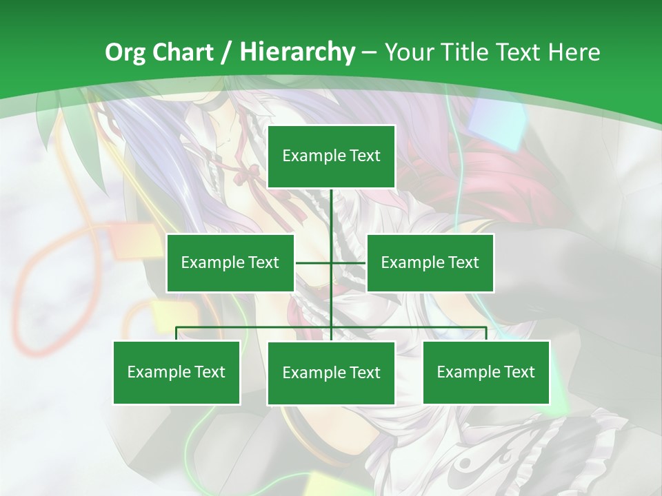 A Woman With Purple Hair And A Green Background PowerPoint Template