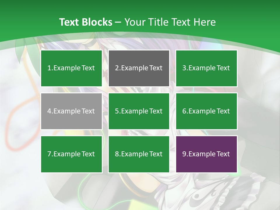 A Woman With Purple Hair And A Green Background PowerPoint Template