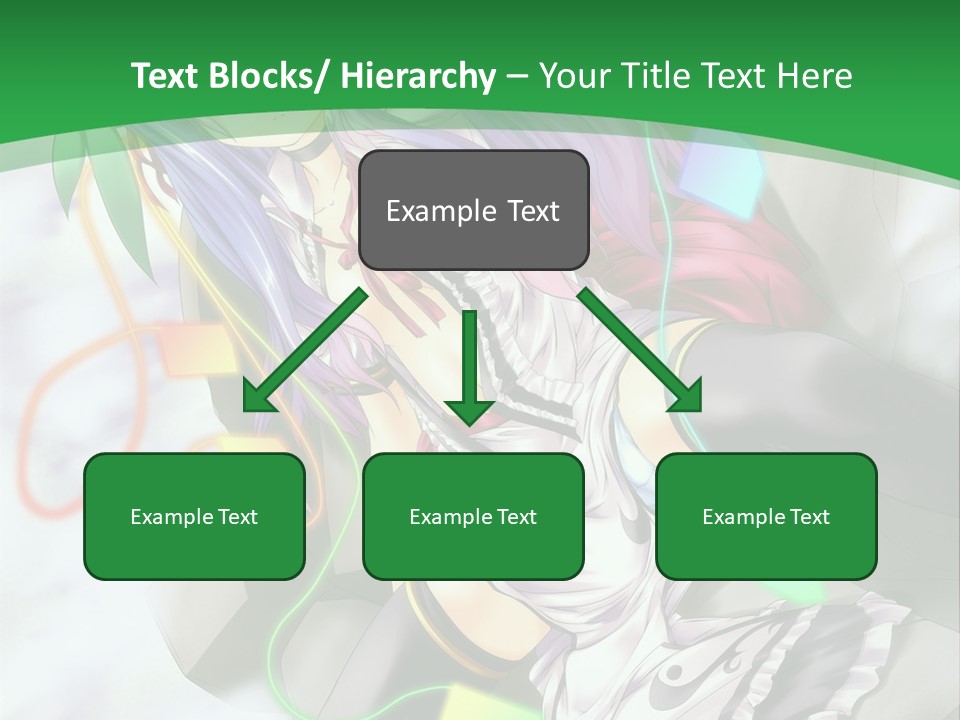 A Woman With Purple Hair And A Green Background PowerPoint Template