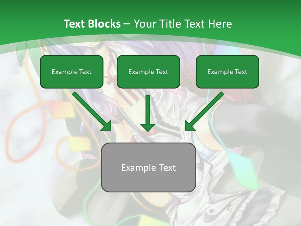 A Woman With Purple Hair And A Green Background PowerPoint Template