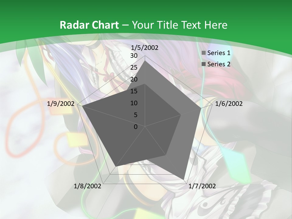 A Woman With Purple Hair And A Green Background PowerPoint Template
