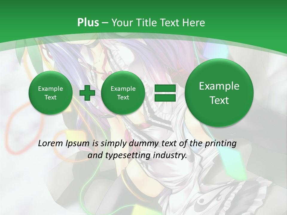 A Woman With Purple Hair And A Green Background PowerPoint Template