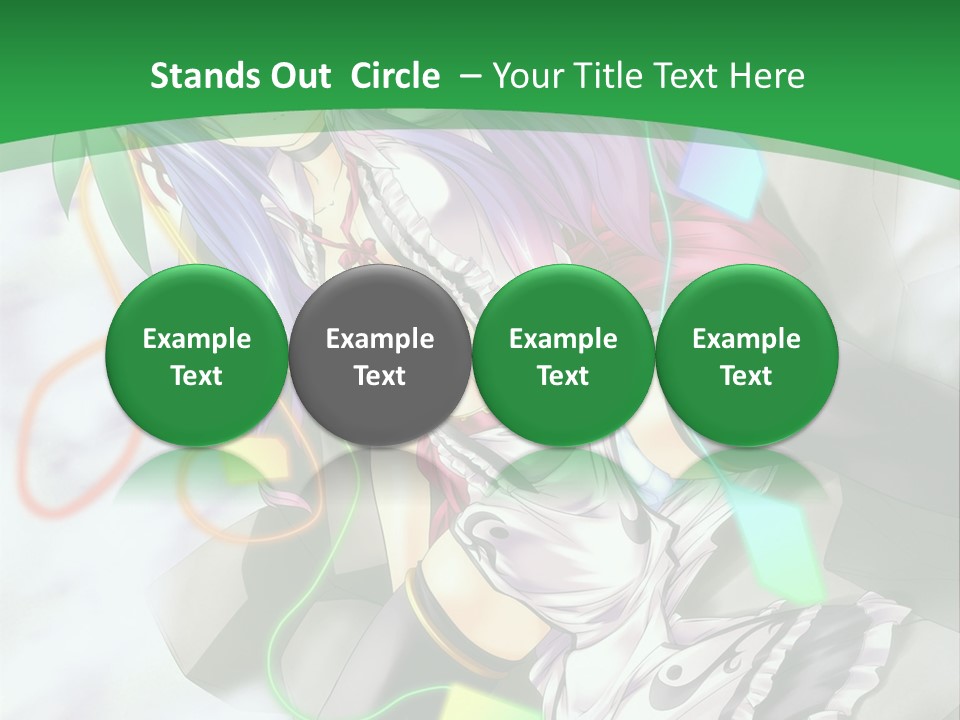 A Woman With Purple Hair And A Green Background PowerPoint Template