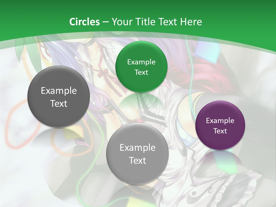 A Woman With Purple Hair And A Green Background PowerPoint Template