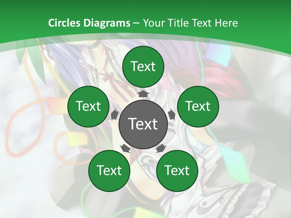 A Woman With Purple Hair And A Green Background PowerPoint Template