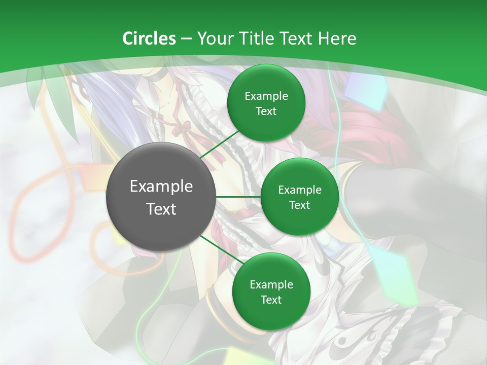 A Woman With Purple Hair And A Green Background PowerPoint Template