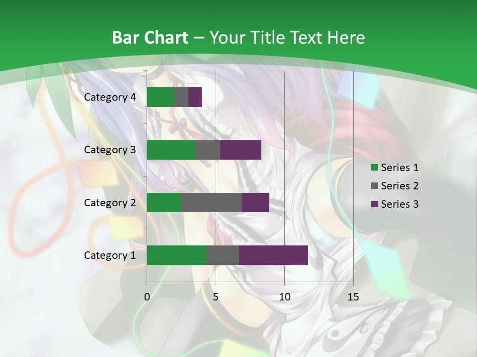 A Woman With Purple Hair And A Green Background PowerPoint Template